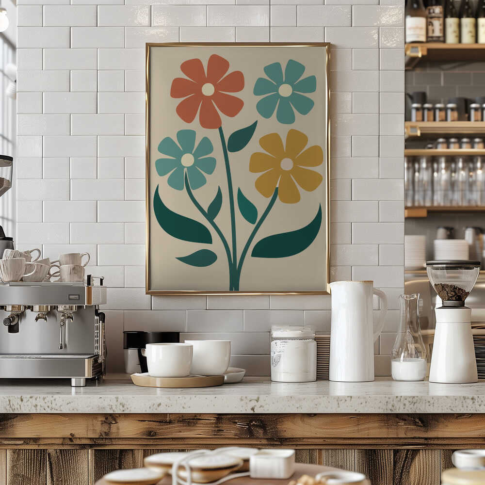Boho Flowers Series No 4 Poster