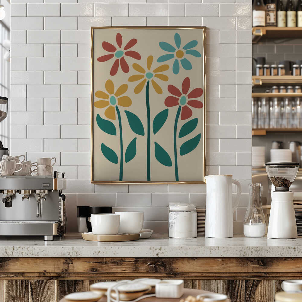 Boho Flowers Series No 3 Poster