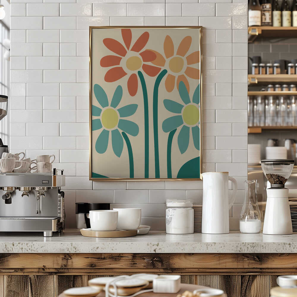 Boho Flowers Series No 2 Poster