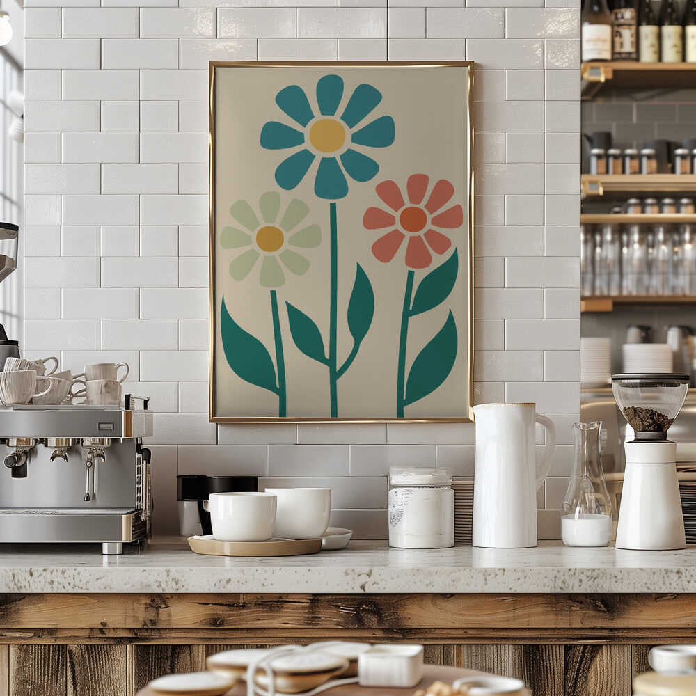Boho Flowers Series No 1 Poster