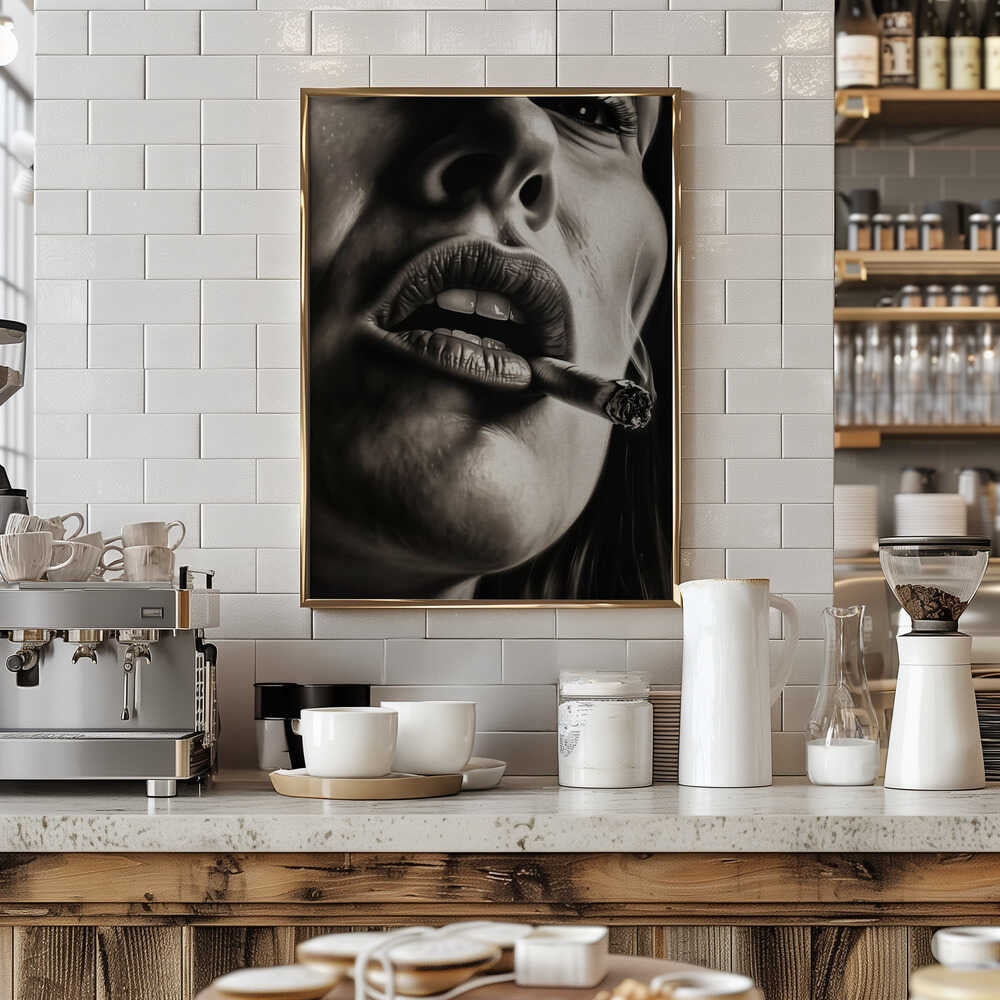 The Girl With the Burning Cigarette Poster