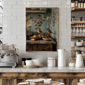 Sparrow Snack Time Poster