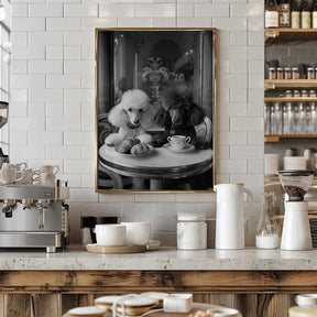 Parisian Poodle Breakfast Poster