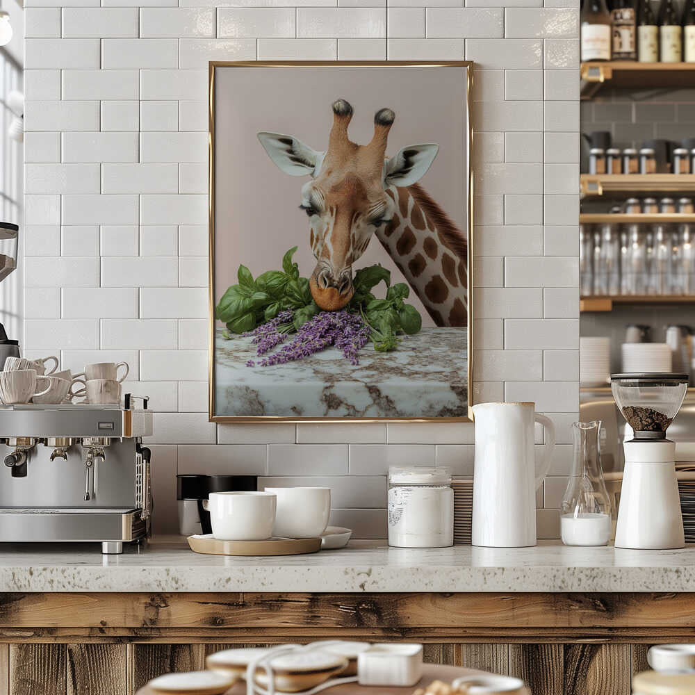 Giraffe’s Herbal Delight Poster