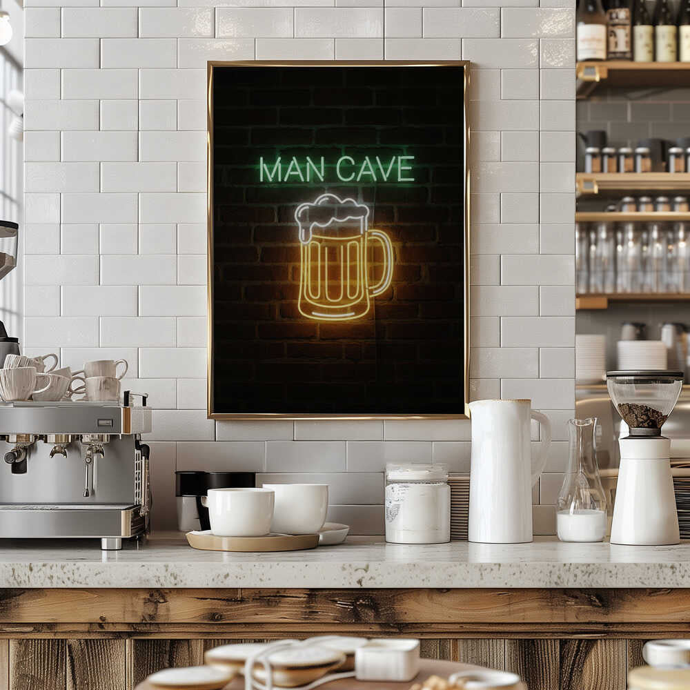 Man Cave Neon Sign No 2 Poster