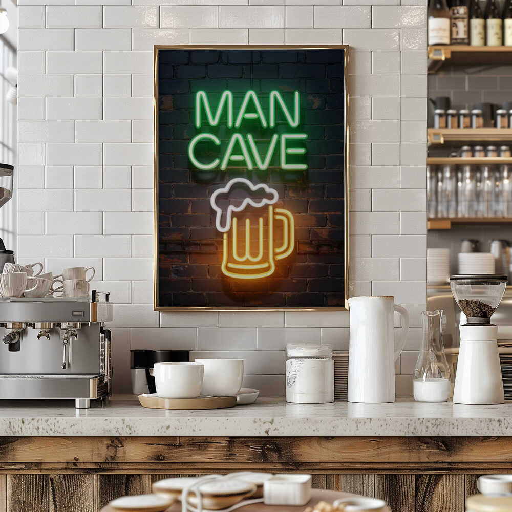 Man Cave Neon Sign No 3 Poster