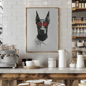 Doberman In Polo Shirt Poster