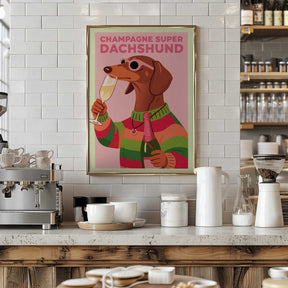 A3 Champagne Super Dachshund 01.png Poster