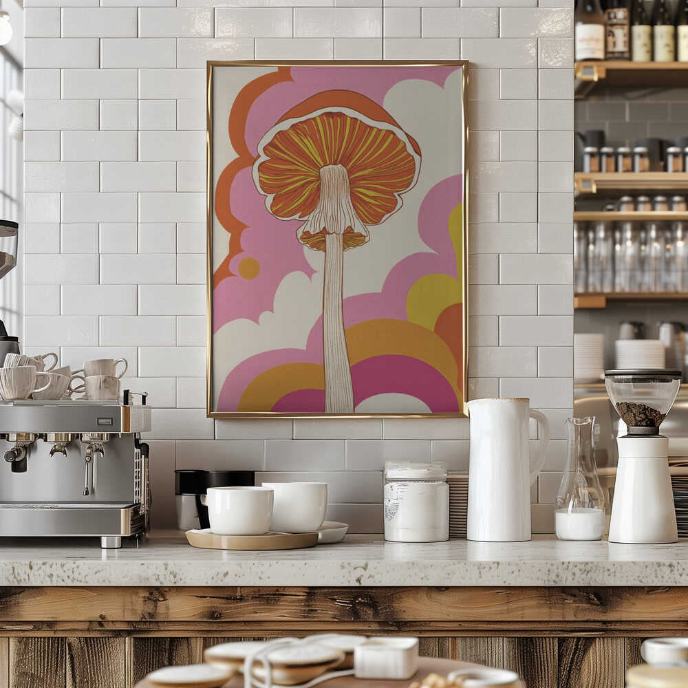 Retro Mushroom Poster