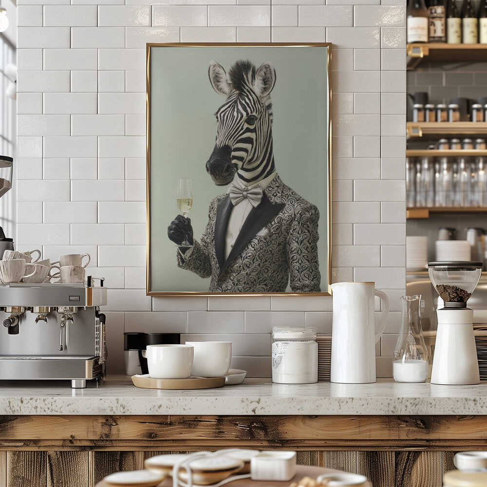 Zebra In Tuxedo Jacket Poster