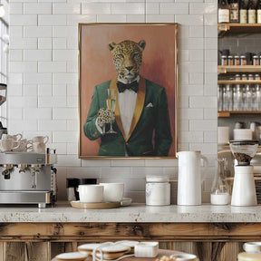 Leopard In Green Tuxedo Poster