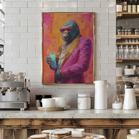 Gorilla In Pink Tuxedo Poster