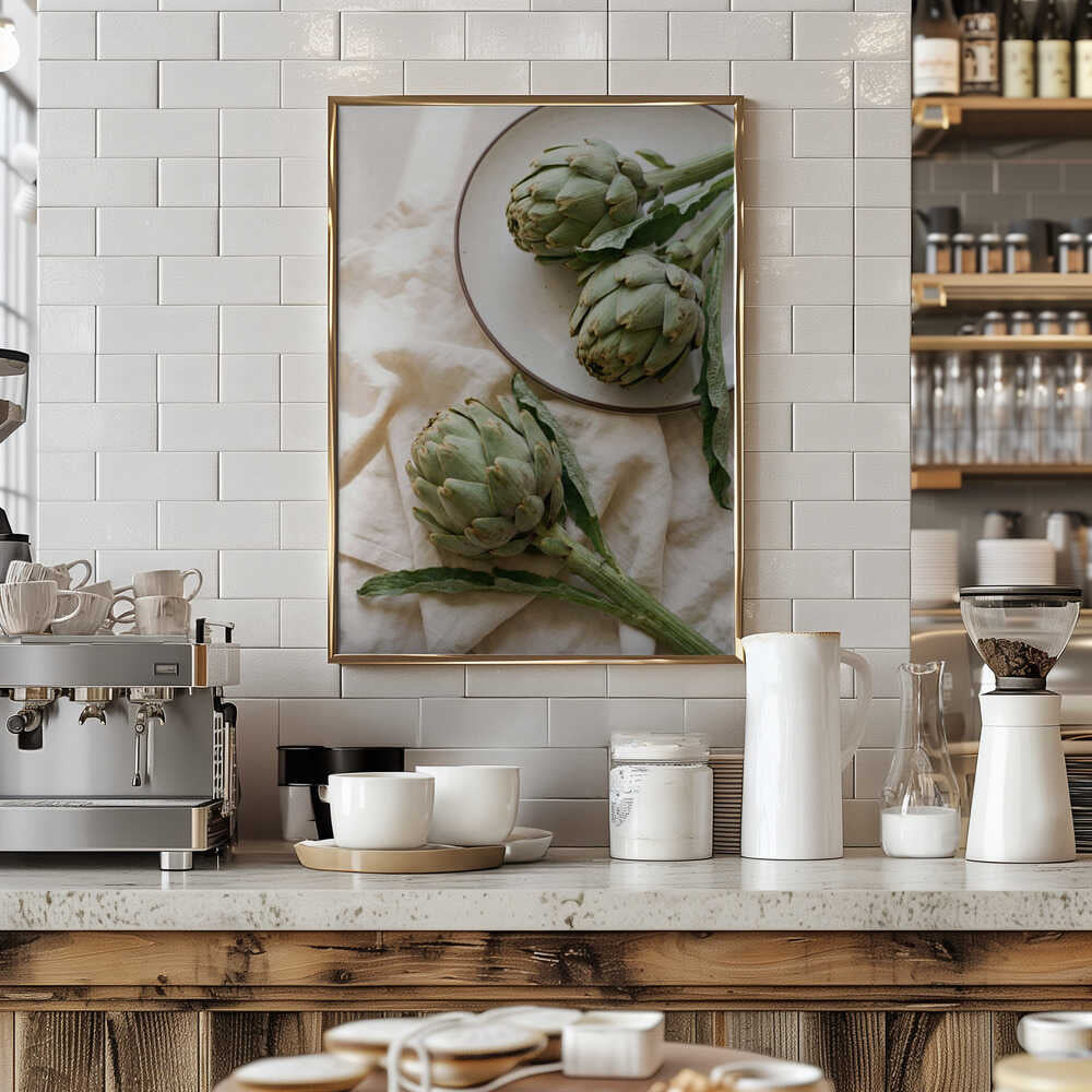 Three Fresh Artichokes Poster