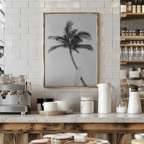 Palm Surfboard Poster