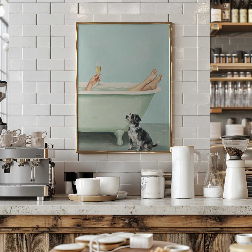 Prosecco In the Bathtub Poster