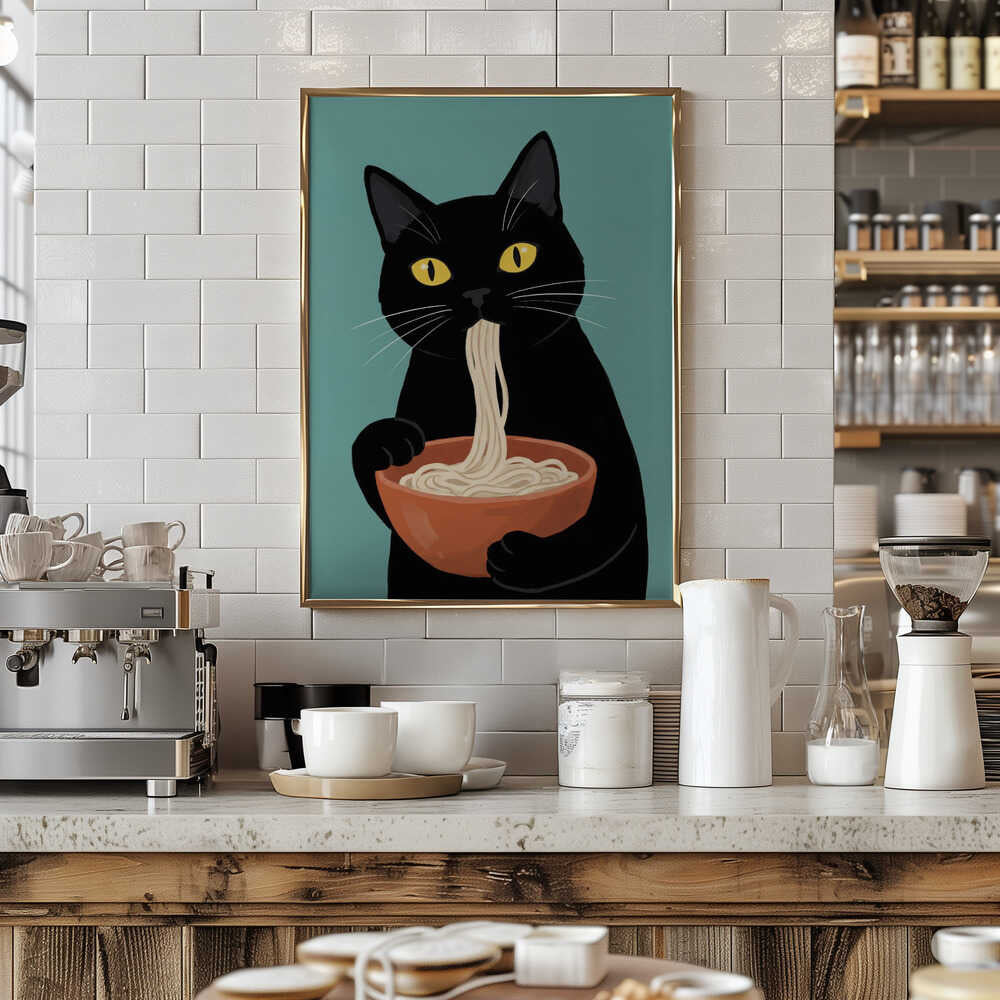 Noodle Cat No 2 Poster