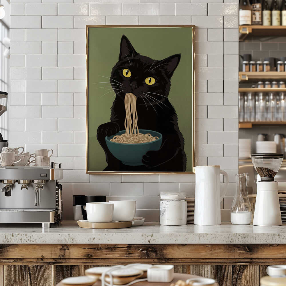 Noodle Cat No 4 Poster