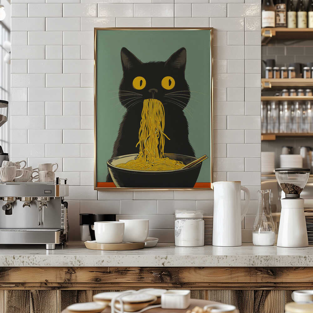 Noodle Cat No 5 Poster