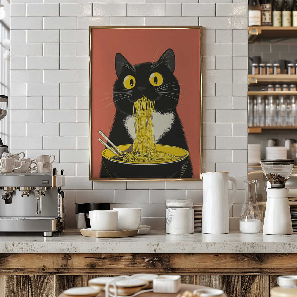 Noodle Cat No 6 Poster