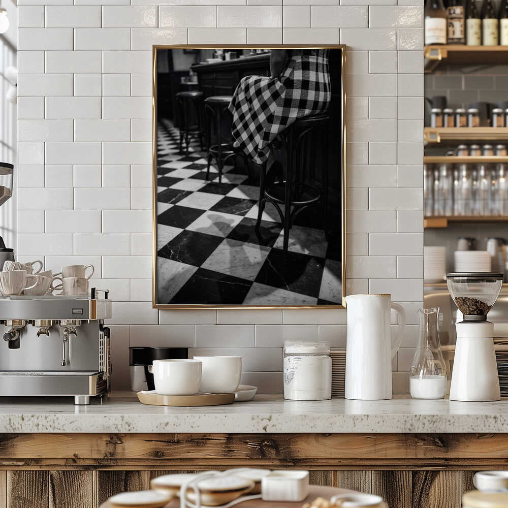Checkered Pattern Bar Poster