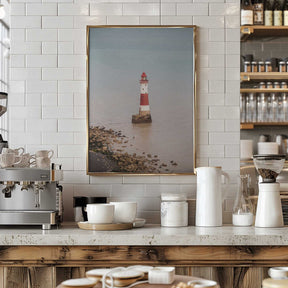 Beachy head lighthouse in England - summer nostalgic travel photography Poster