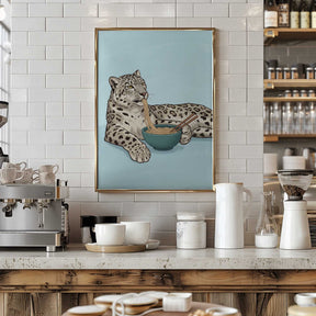 Noodle Snow Leopard Poster