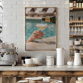 Luxury Poolside Champagne Poster