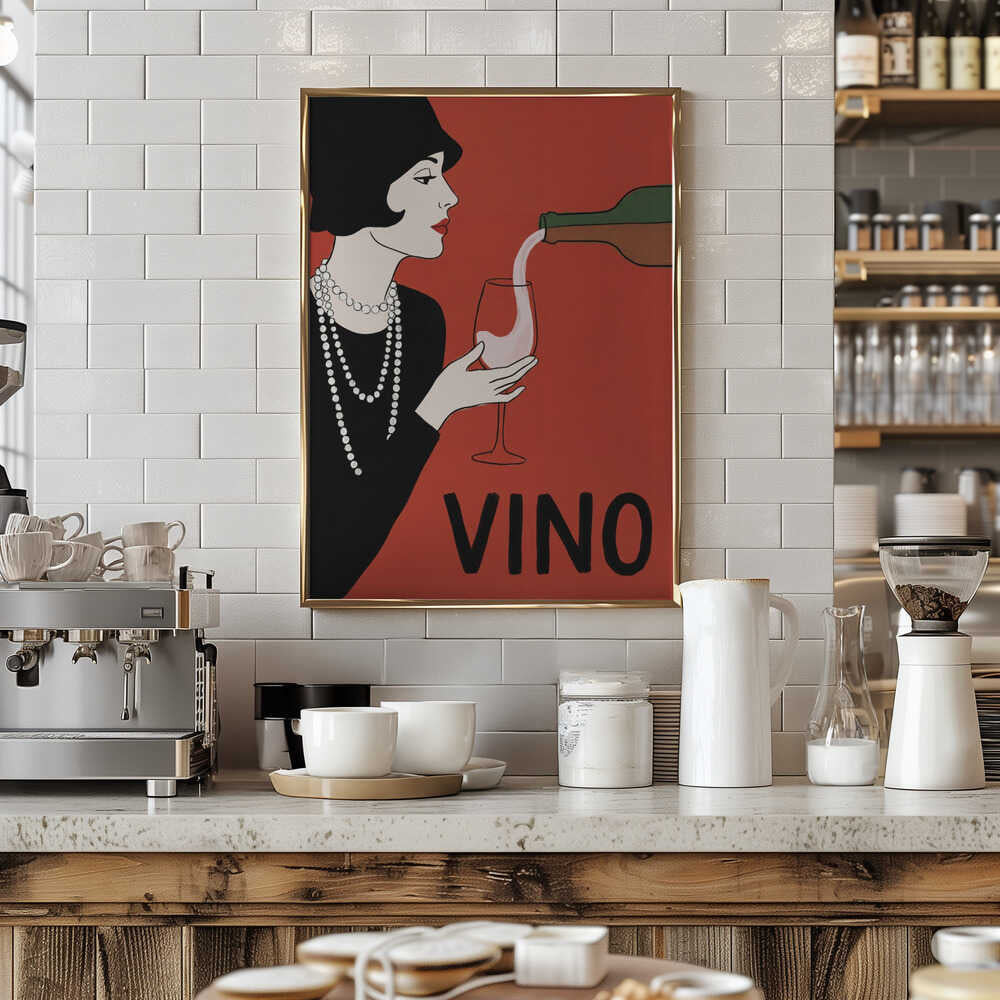 Elegant Flapper Wine Pour Poster