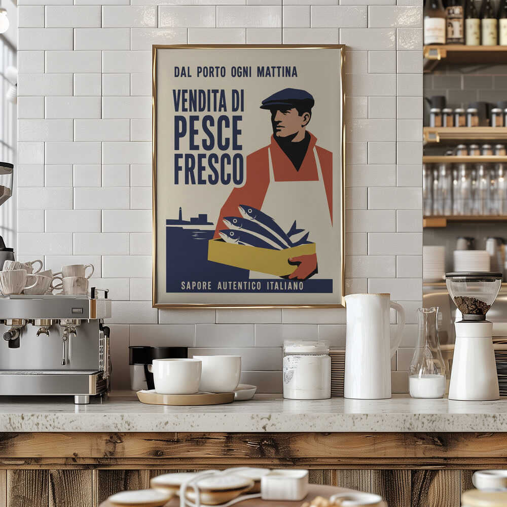 Italian Fish Market Poster