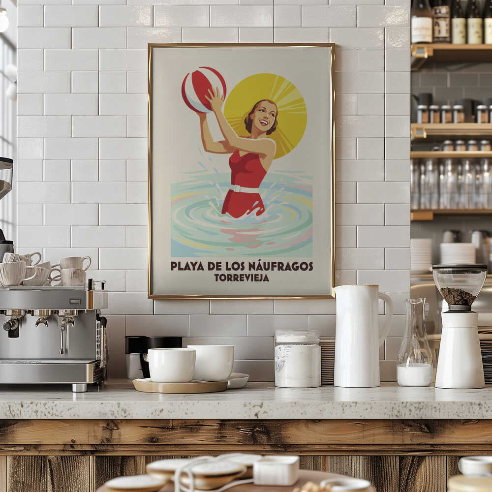 Retro Beach Ball Fun Poster