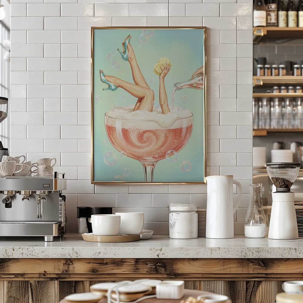 Champagne Bubble Bath Poster