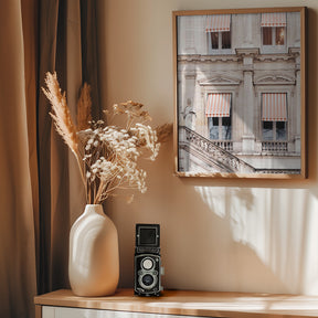 Striped Paris Awning Poster