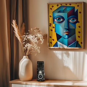 Cubist Abstract Face Poster