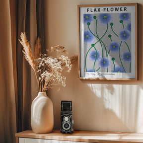 Flax flower - National flower of Ireland Poster