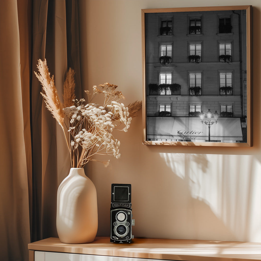 Paris Place Vendome Black and White Poster