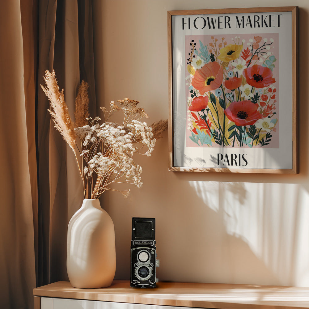 Flower Market Paris France Poster