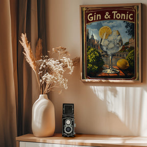 Gin &amp; Tonic Vintage Poster