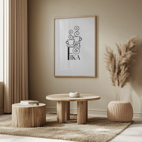 Fika line art illustration Poster