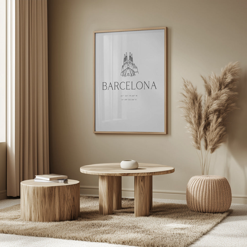 Barcelona city coordinates Poster