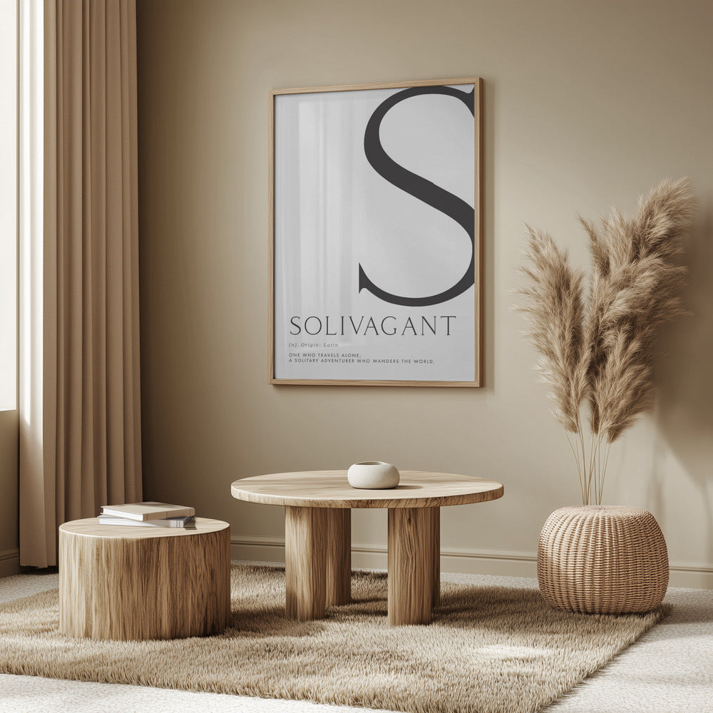 Solivagant definition typography art Poster