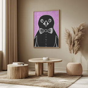 Penguin with bow tie Poster