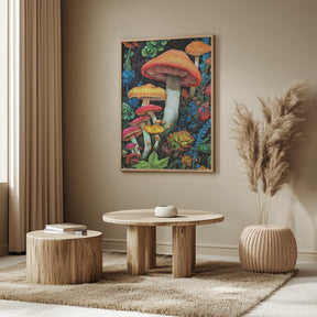 Nature 3 mushrooms Poster