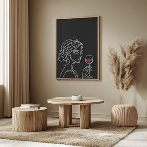 Woman and Wine On Black 3 Poster