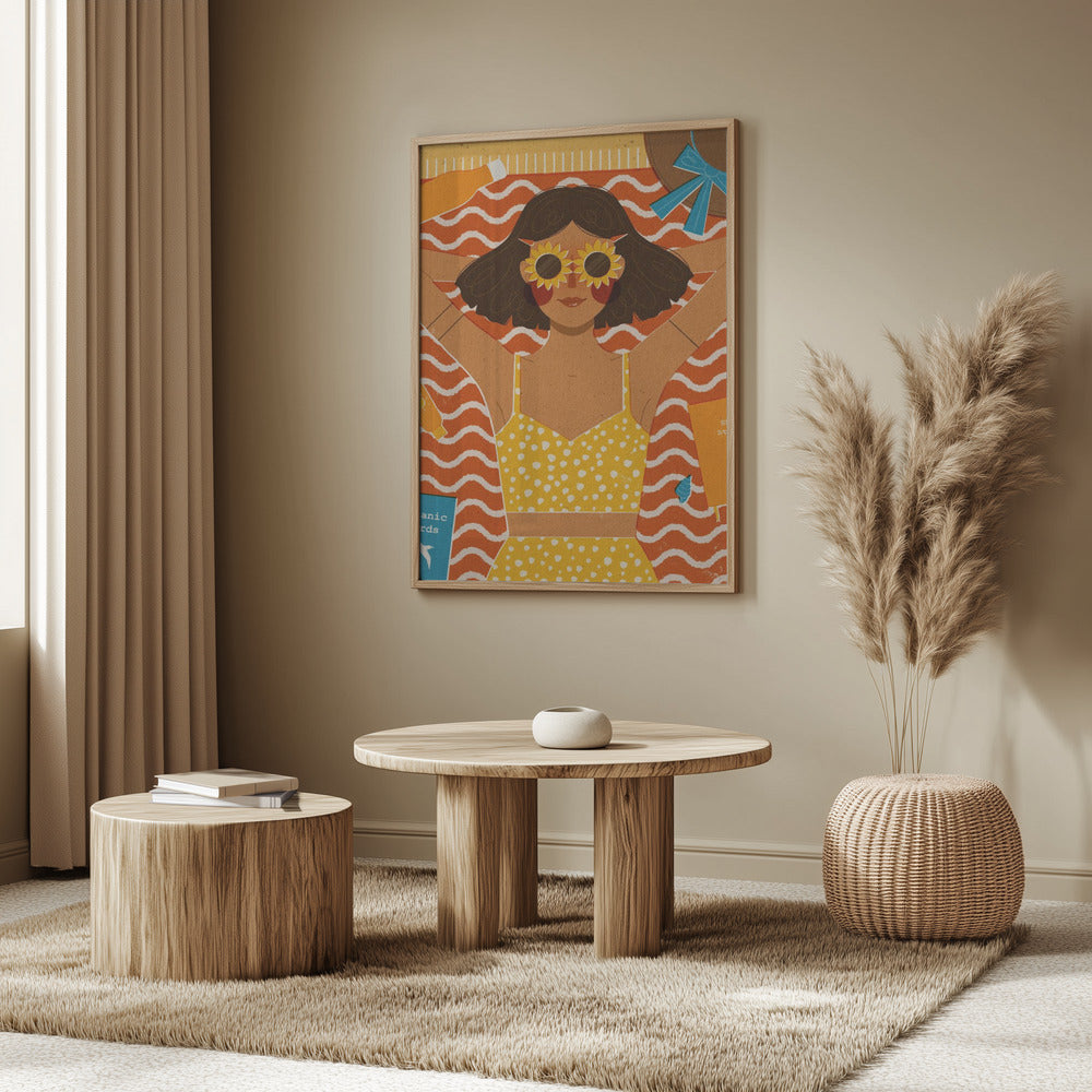 Girl at the Beach Poster