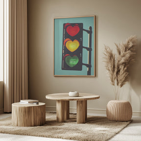 Traffic Light In Love Poster