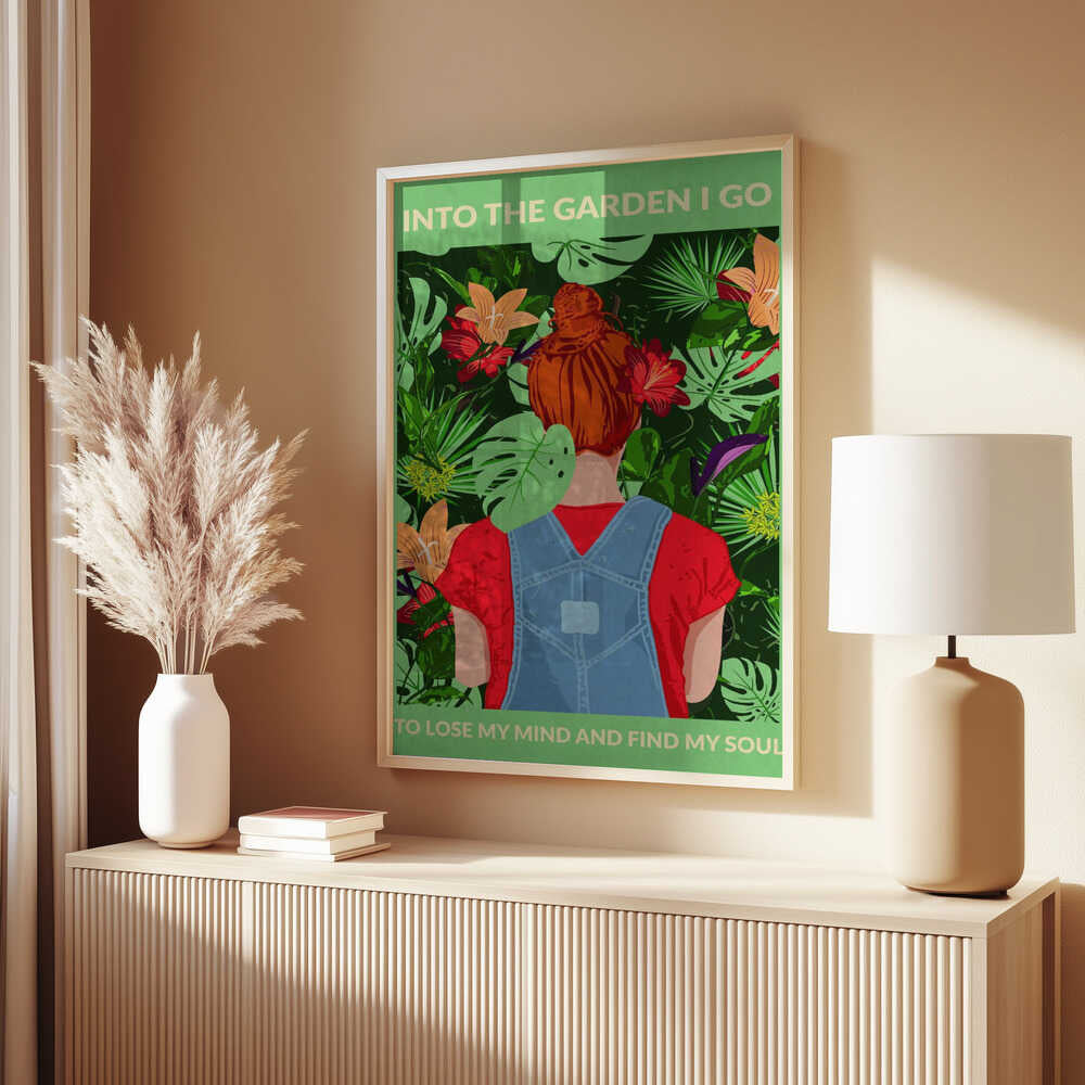 Into the Garden (redhead &amp; Light Green) Poster