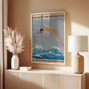 Into the Ocean (blue) Standard Wall Art Poster