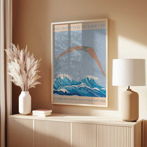 Into the Ocean I Go (grey) Poster