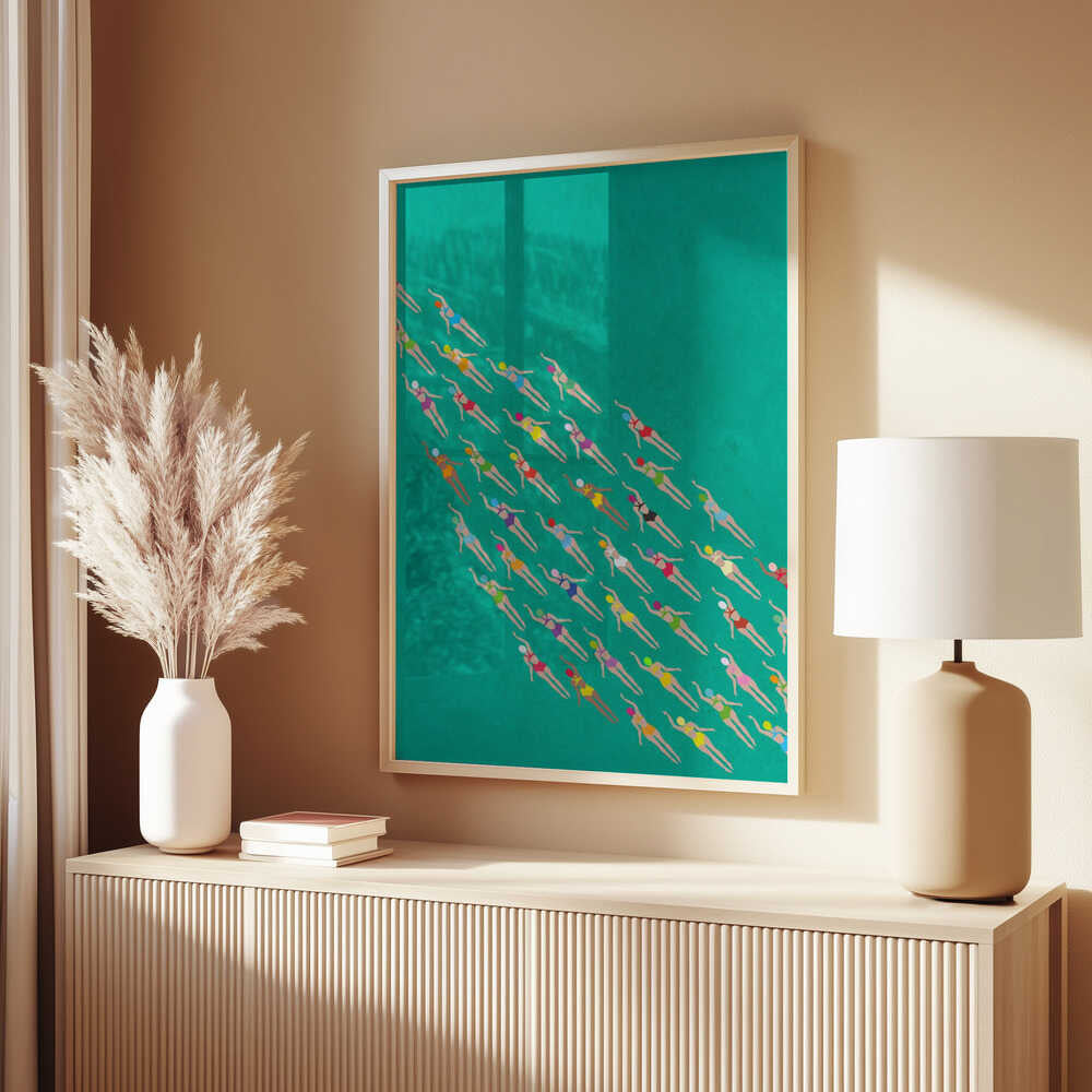 Racing Swimmers Poster