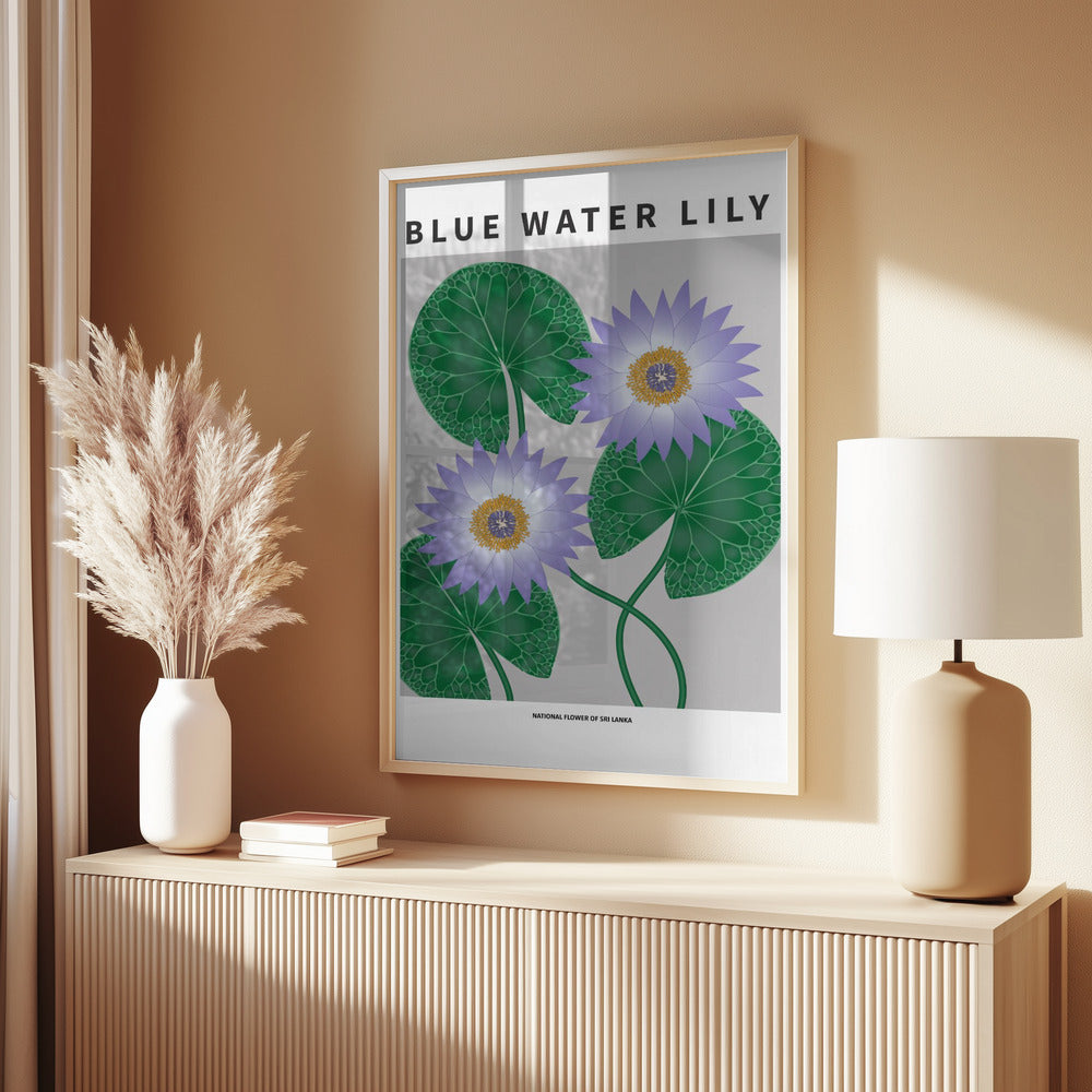 Blue Water Lily - National flower of Sri Lanka Poster